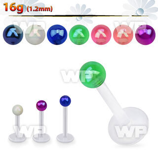 albabb3 bio  flex labret w 3mm ab coated acrylic ball