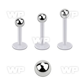 albb3 bio  flex labret, 16g (1.2mm) with a 3mm steel ball