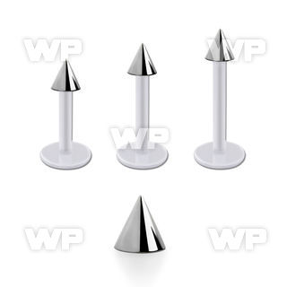 albcn3 bio  flex labret, 16g (1.2mm) with a 3mm steel cone
