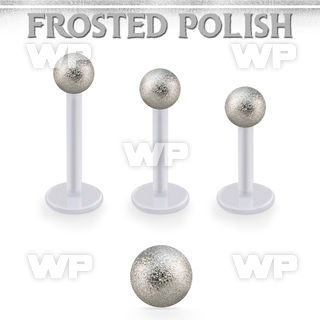 albfo4 bio  flex labret w 4mm steel ball w a frosted surface