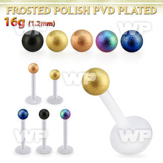 albfot3 bio  flex labret w 3mm plated frosted steel ball