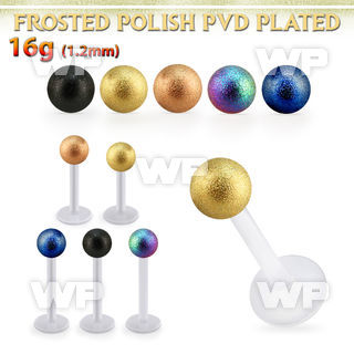 albfot4 bio  flex labret w 4mm plated frosted steel ball