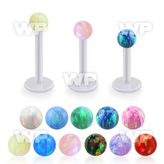 albop3 bio  flex labret w 3mm synthetic opal ball