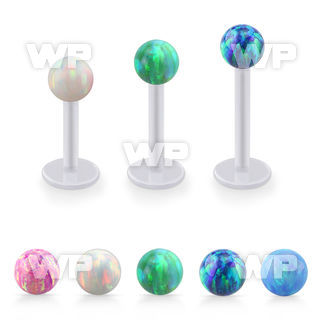 albop5 bio  flex labret w 5mm synthetic opal ball