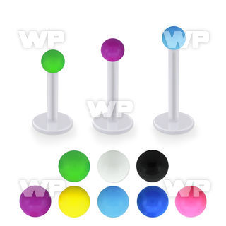 albsab25 bio  flex labret w 2.5mm acrylic ball in solid color