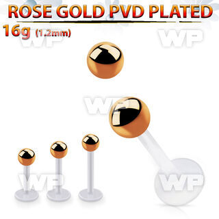 albttb4 bio  flex labret w 4mm rose gold pvd plated steel ball