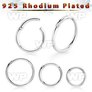 ax3wixet rhodium finish silver hinged segment clicker 18g