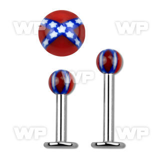 b41f3 surgical steel labret stud 1 2mm 3mm acrylic ball confed lower lip piercing