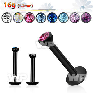 b426k black ion plated internally threaded surgical steel labre lower lip piercing