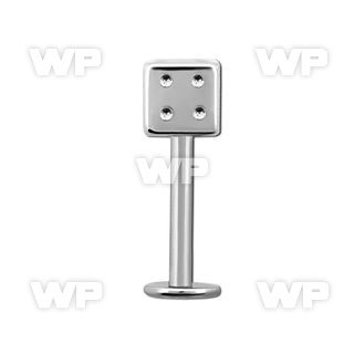 b431803 surgical steel labret stud 1 2mm 4mm dice lower lip piercing