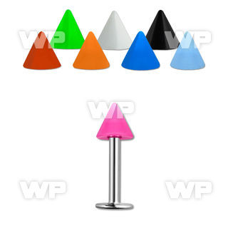 b4376uz surgical steel labret stud 1 2mm 3mm solid color acrylic lower lip piercing