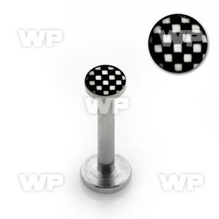 b4bip0 surgical steel labret stud 1 2mm checkered logo length lower lip piercing