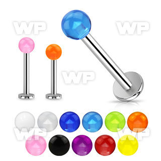 b4hq40 steel labret 14g pmma acrylic uv reactive ball