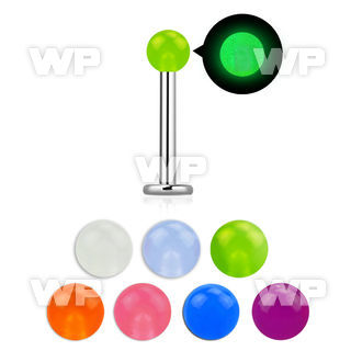 b4ib4z surgical steel labret stud 1 2mm 3mm glow in the dark lower lip piercing