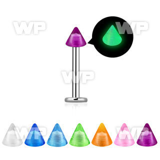 b4ib6uz surgical steel labret stud 1 2mm 3mm glow in the dark lower lip piercing