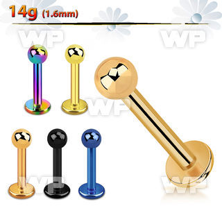 b4r4zi ion plated 316 steel labret 1 6mm 3mm ball lower lip piercing