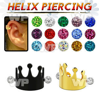 bbert69 anodized cartilage piercing crown w multi crystal balls