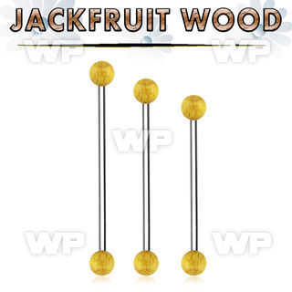bbinjf5 organic industrial barbell w 5mm jack fruit wood balls