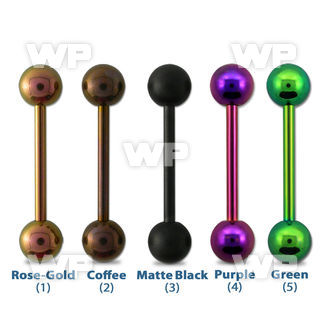 bbtt speacial color pvd 316l steel tongue barbell w 6mm ball