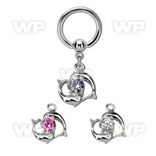 bcrgz15 316l steel bcr 1.6mm w dolphins swimming around a cz