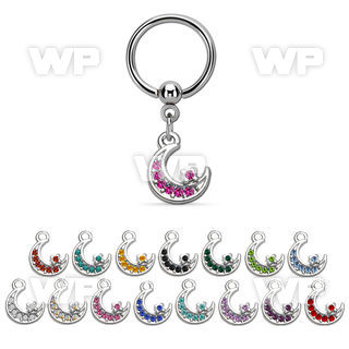 bcrs734 316l steel bcr 1.2mm w a moon with crystals
