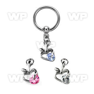 bcrsz374 316l steel bcr 1.2mm w a apple design with cz stone