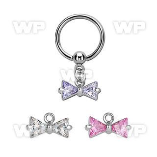 bcrsz408 316l steel ball closure ring 1.2mm w prong set cz bow