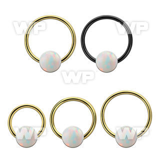 bcrt16o6 pvd plated 316l steel bcr 16g w 6mm synthetic opal ball