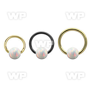 bcrt18o6 pvd plated 316l steel bcr 18g w 6mm synthetic opal ball