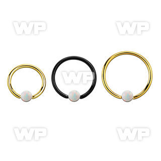 bcrt20o3 pvd plated 316l steel bcr 20g w 3mm synthetic opal ball