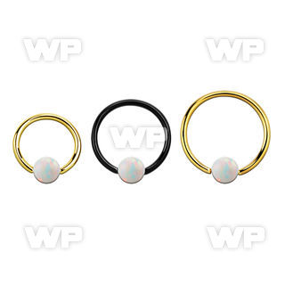 bcrt20o4 pvd plated 316l steel bcr 20g w 4mm synthetic opal ball