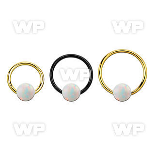 bcrt20o5 pvd plated 316l steel bcr 20g w 5mm synthetic opal ball