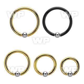 bcrtb3 black or gold steel ball closure ring 14g 3mm steel ball