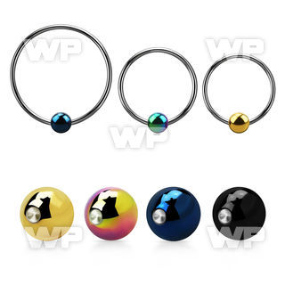bcrtml xxl 316l steel bcr, 14g w 5mm anodized closure ball