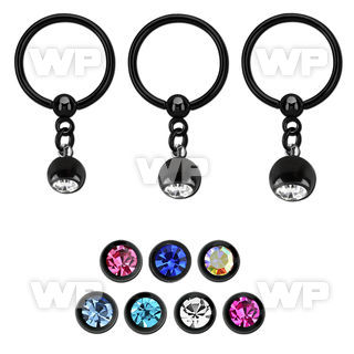 bcrtsjb black steel bcr 1.2mm w 5mm two color multi crystal ball