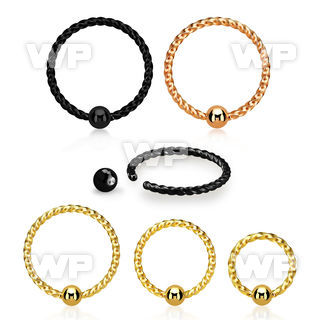 bcwt18s pvd plated steel ball closure ring w twisted wire design