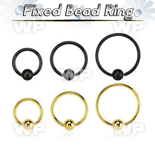 bedrt20g anodized steel fixed bead ring, 20g w a 3mm ball