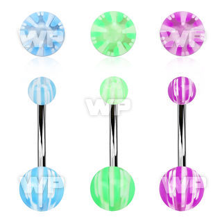 bndxw steel belly banana w acrylic balls w a star pattern