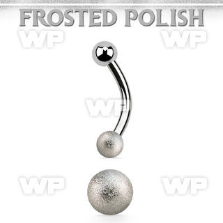 bne1fo steel eyebrow banana w lower 3mm frosted steel ball