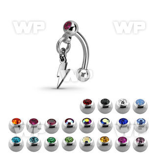 bnerlit2 316l steel eyebrow jewel banana dangling lightning sign