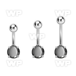 bnrdhm steel belly banana w prong set hematite stone