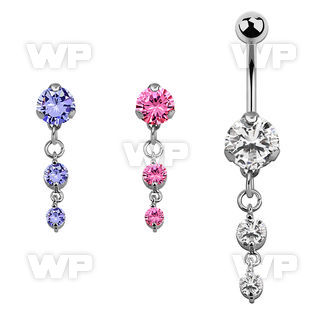 bnrz351 casted steel cz belly banana w prong set round czs