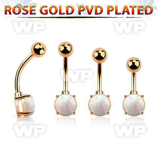 bnttrdo rose gold steel belly banana w 7mm prong set round opal