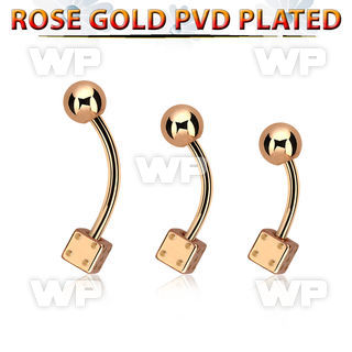 bnttsdi rose gold steel belly banana with a lower 5mm steel dice