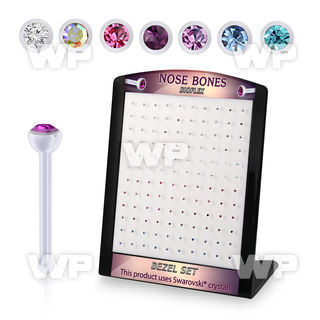 brac18 display w 120 bio  flex nose bones w 2mm crystals