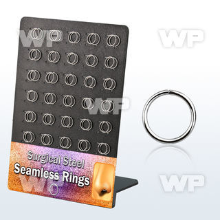 brsel6 display w 60 pcs 316l steel seamless rings, 20g (0.8mm)
