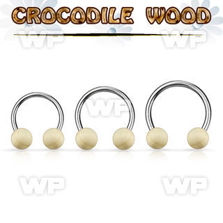 cbcr5 organic circular barbell w 2 5mm crocodile wood balls