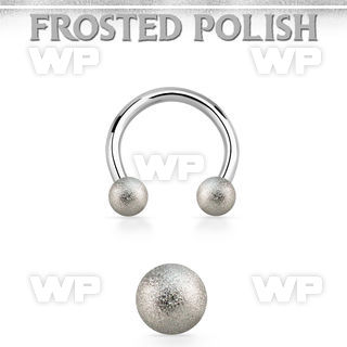 cbefo3 316l steel circular barbell w 2 3mm frosted steel balls