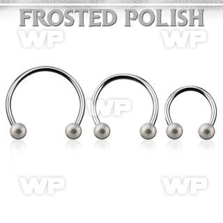 cbefo4l xxl steel circular barbell 16g w 4mm frosted steel ball