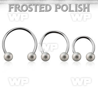 cbefo5l xxl steel circular barbell 16g w 5mm frosted steel ball